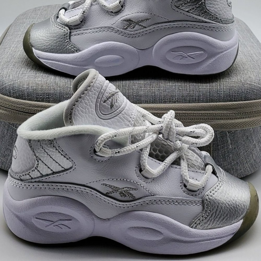 Reebok Infants Iverson Question Mid Toddler Size 10 GX3985 White NEW